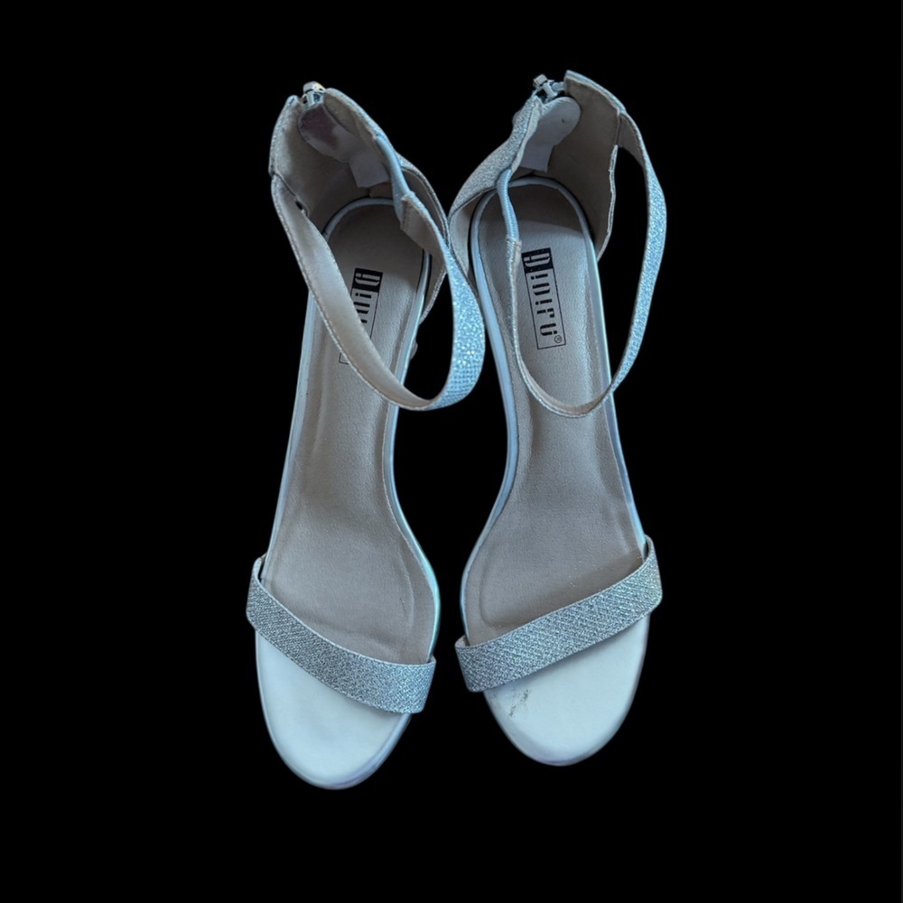 IDIFU Silver Open Toe Heels​​